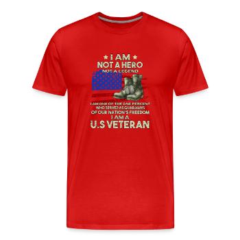 Vietnam Veteran - Men's Premium Organic T-Shirt - red - Front - Damien (186cm)