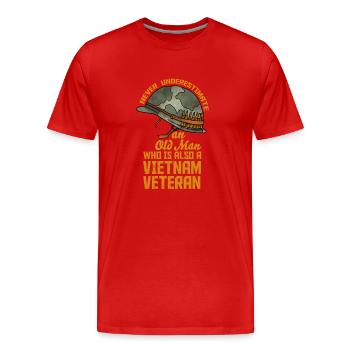 Vietnam Veteran - Men's Premium Organic T-Shirt - red - Front - Damien (186cm)