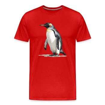 Le roi des pingouins - T-shirt bio Premium Homme - rouge - Devant - Damien (186cm)