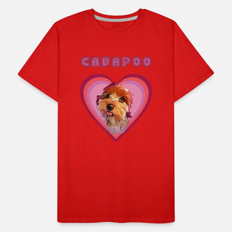 Cavapoo heart (Plum) Men's Premium Organic T-Shirt