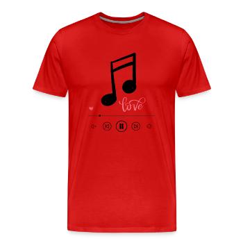 Musikliebhaber-Spieler - Männer Premium Bio T-Shirt - Rot - Vorne - Damien (186cm)