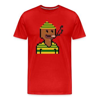 Josef steam engine - Männer Premium Bio T-Shirt - Rot - Vorne - Damien (186cm)