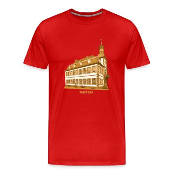 Mairie de Mayen Coblence Eifel Rhénanie-Palatinat - T-shirt bio Premium Homme - rouge - Devant - Damien (186cm)