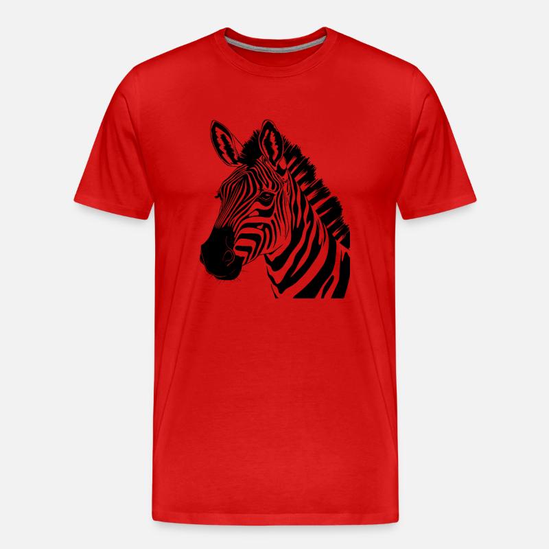 zebra kopf - Männer Premium Bio T-Shirt - Rot