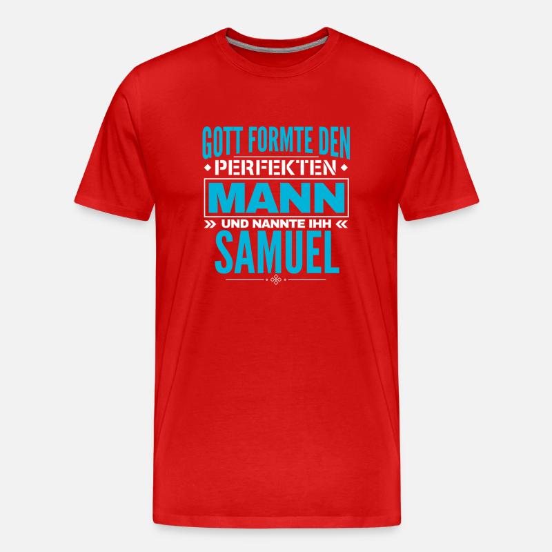 Samuel Name Design - Männer Premium Bio T-Shirt - Rot