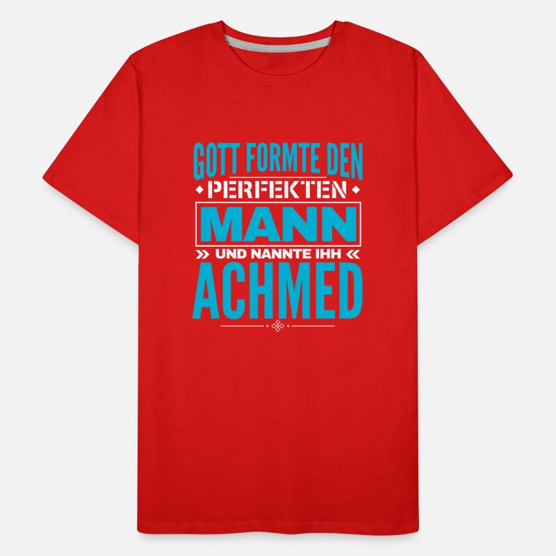 Achmed Name Design Männer Premium Bio T-Shirt
