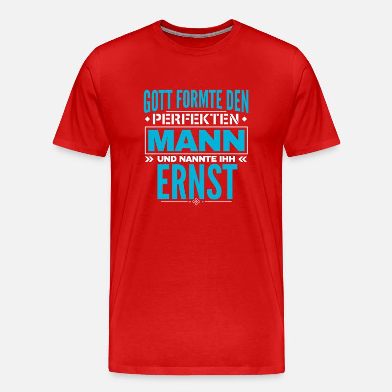 Ernst Name Design - Männer Premium Bio T-Shirt - Rot