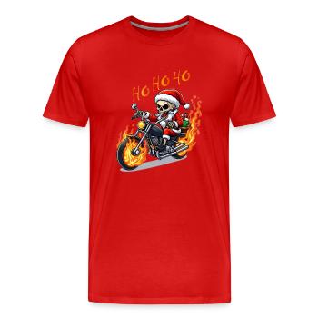 Evil Skeleton Santa - Männer Premium Bio T-Shirt - Rot - Vorne - Damien (186cm)