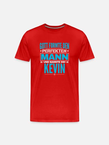 Kevin Name Design - Männer Premium Bio T-Shirt - Rot