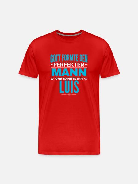 Luis Name Design - Männer Premium Bio T-Shirt - Rot