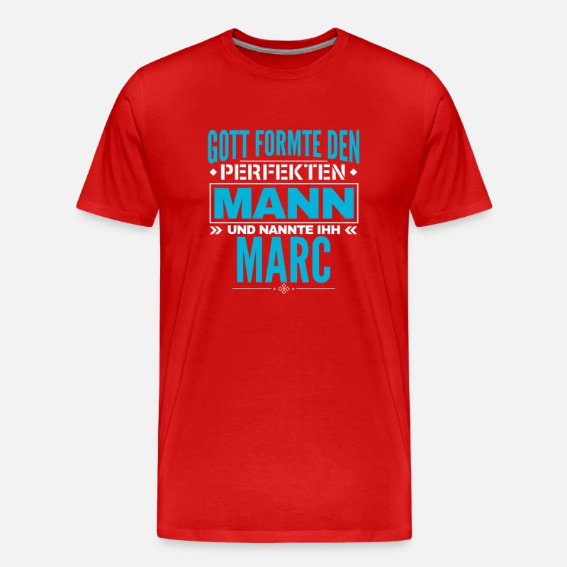 Marc Name Design - Männer Premium Bio T-Shirt - Rot