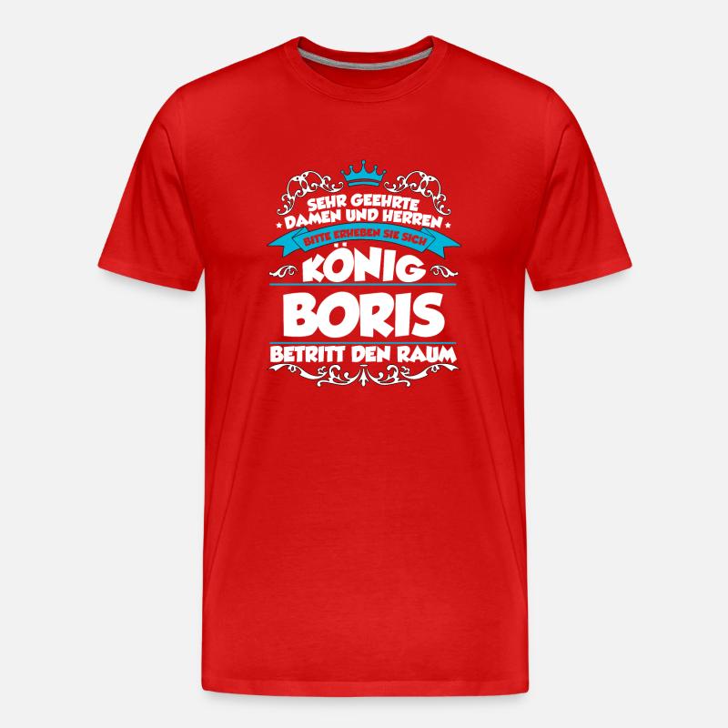 Boris Name Design - Männer Premium Bio T-Shirt - Rot