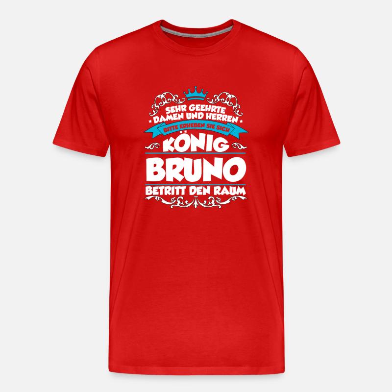 Bruno Name Design - Männer Premium Bio T-Shirt - Rot