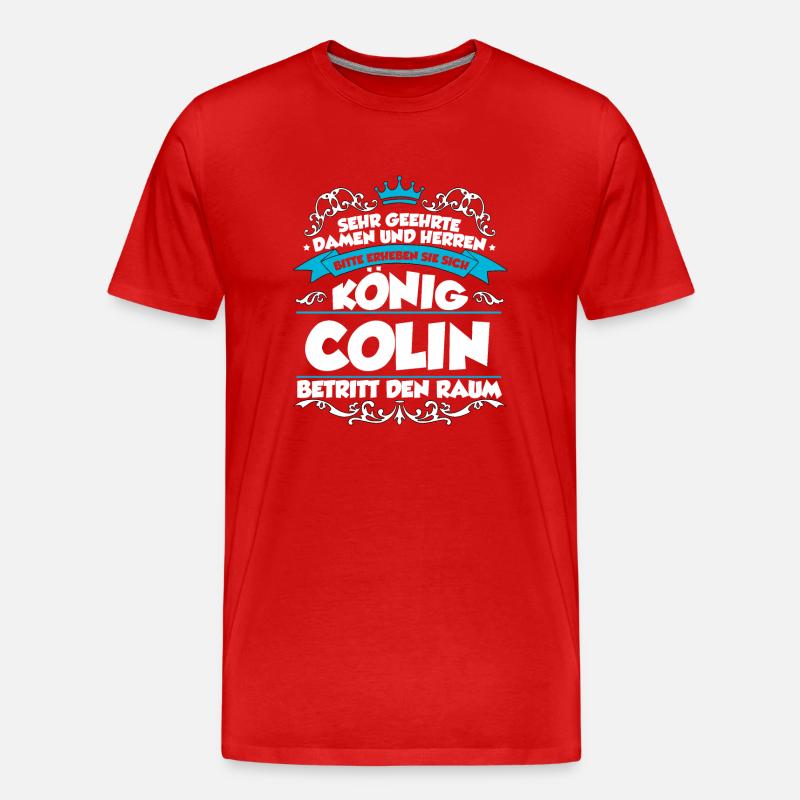 Colin Name Design - Männer Premium Bio T-Shirt - Rot