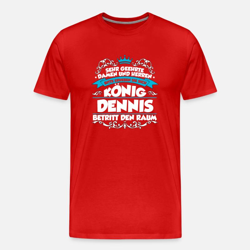 Dennis Name Design - Männer Premium Bio T-Shirt - Rot