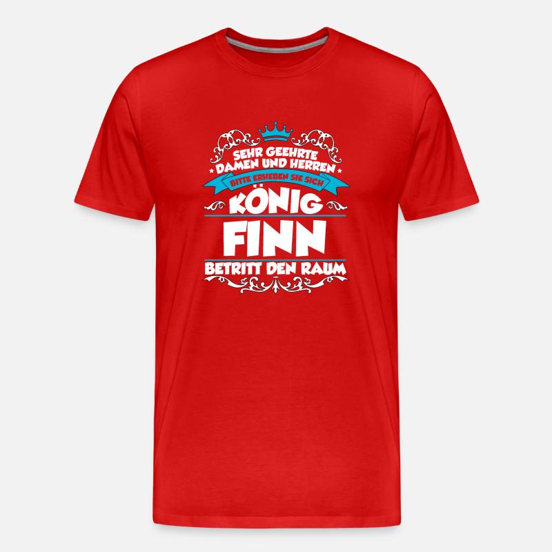 Finn Name Design - Männer Premium Bio T-Shirt - Rot