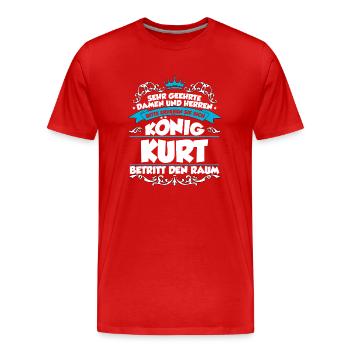 Kurt Name Design - Männer Premium Bio T-Shirt - Rot - Vorne - Damien (186cm)