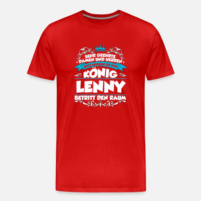 Lenny Name Design - Männer Premium Bio T-Shirt - Rot