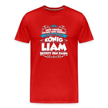 Liam Name Design - Männer Premium Bio T-Shirt - Rot - Vorne - Damien (186cm)