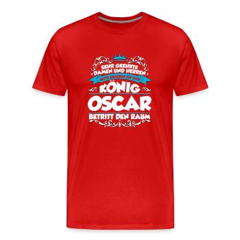 Oscar Name Design - Männer Premium Bio T-Shirt - Rot - Vorne - Damien (186cm)