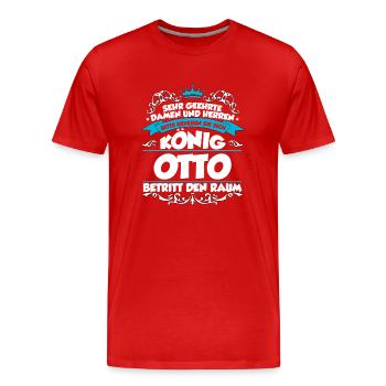 Otto Name Design - Männer Premium Bio T-Shirt - Rot - Vorne - Damien (186cm)