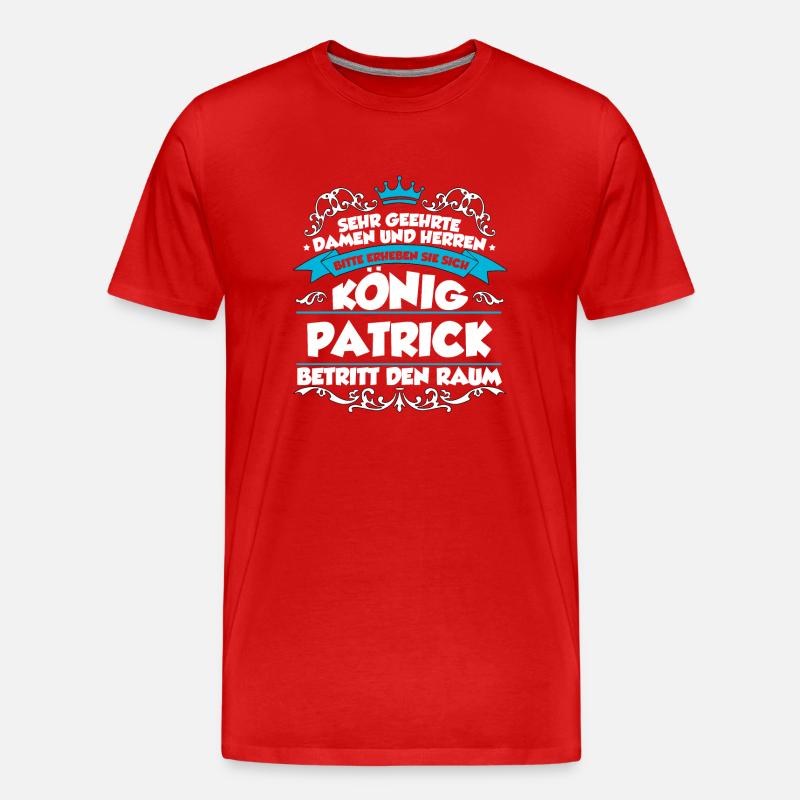 Patrick Name Design - Männer Premium Bio T-Shirt - Rot