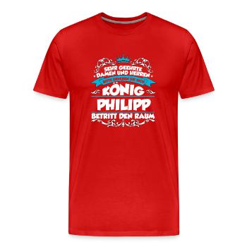 Philipp Name Design - Männer Premium Bio T-Shirt - Rot - Vorne - Damien (186cm)