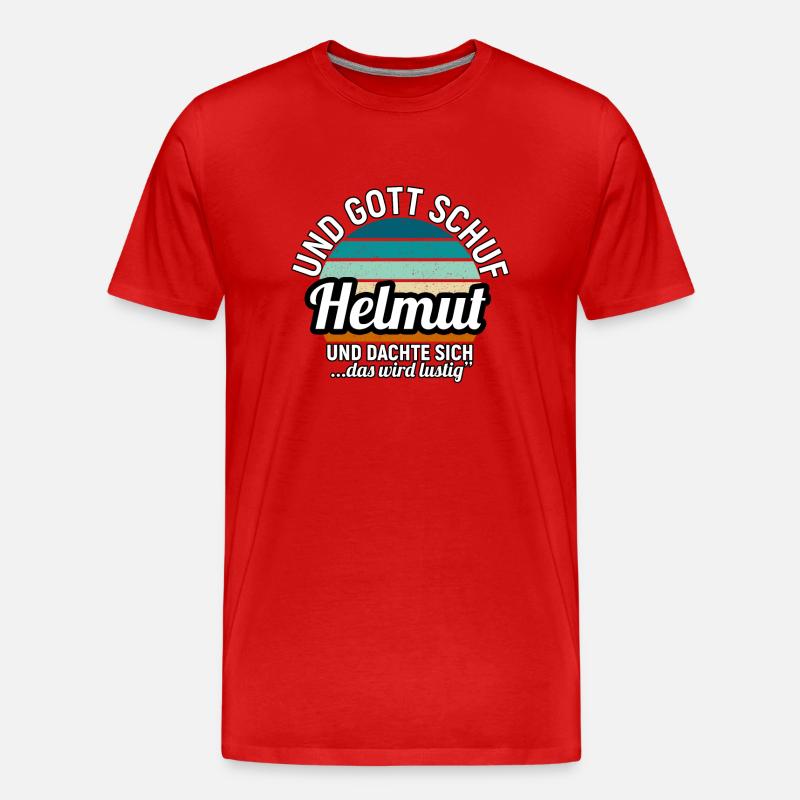 Helmut - Männer Premium Bio T-Shirt - Rot