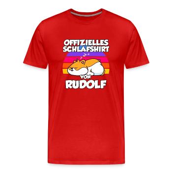 Offizielles Schlafshirt Von Rudolf - Männer Premium Bio T-Shirt - Rot - Vorne - Damien (186cm)