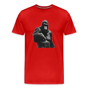 Roi de la jungle - Gorille - T-shirt bio Premium Homme - rouge - Devant - Damien (186cm)