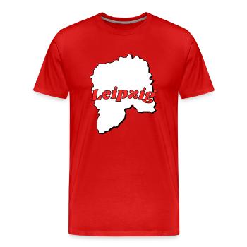 Leipzig - Männer Premium Bio T-Shirt - Rot - Vorne - Damien (186cm)