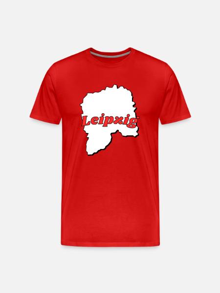 Leipzig - Männer Premium Bio T-Shirt - Rot