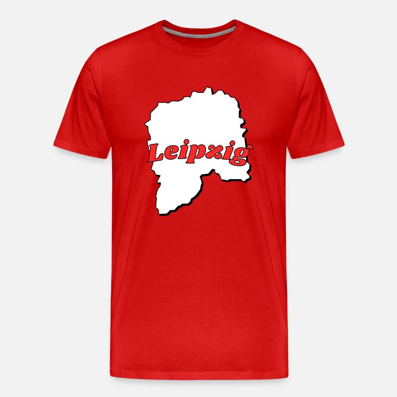 Leipzig - Männer Premium Bio T-Shirt - Rot
