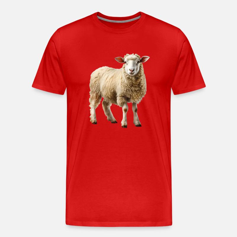 Das Schaf ist ein Landschaftspfleger - Männer Premium Bio T-Shirt - Rot