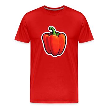 Peppers red - Men's Premium Organic T-Shirt - red - Front - Damien (186cm)