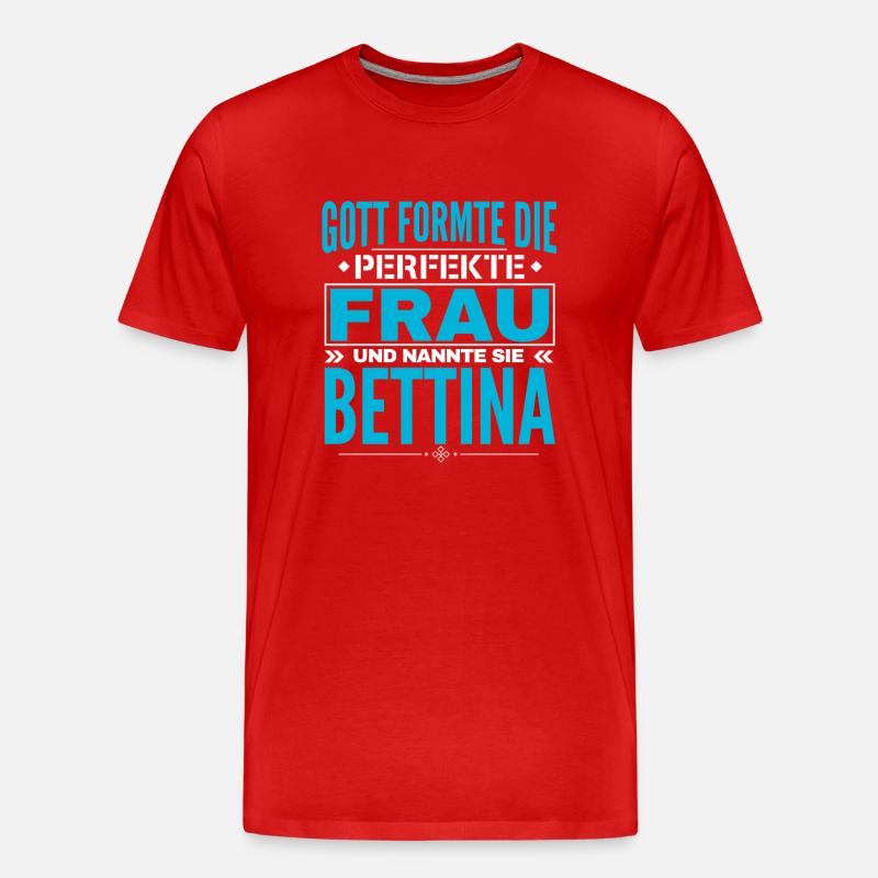 Bettina Name Design - Männer Premium Bio T-Shirt - Rot