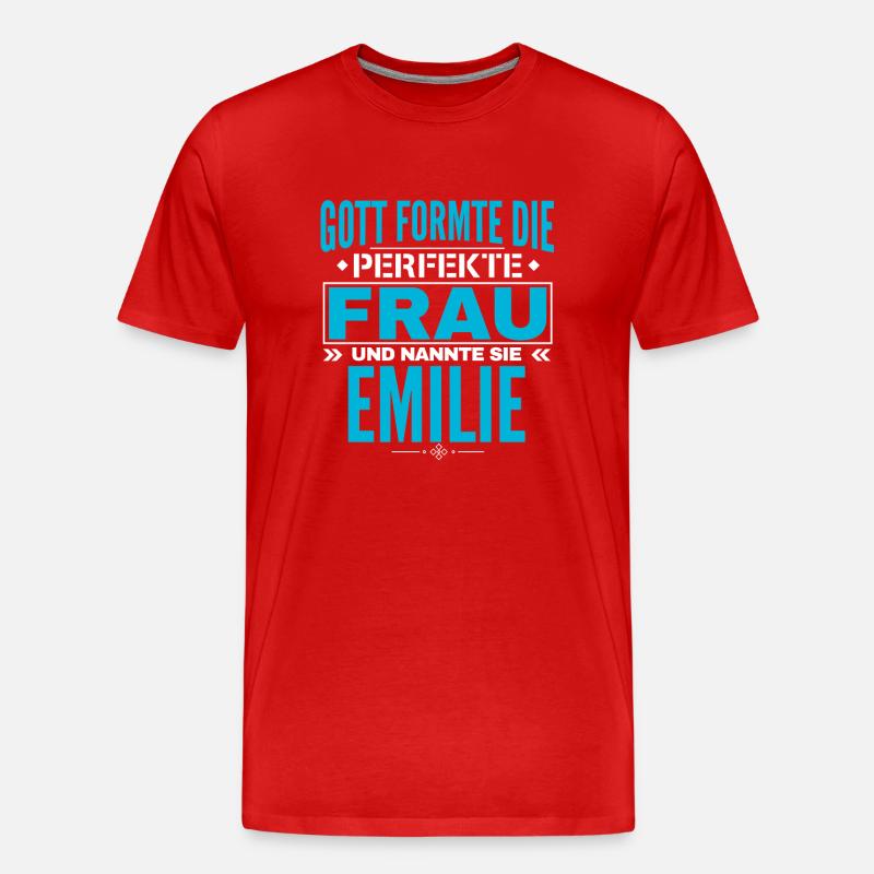 Emilie Name Design - Männer Premium Bio T-Shirt - Rot