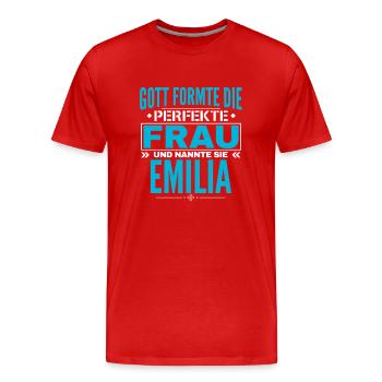 Emilia Name Design - Männer Premium Bio T-Shirt - Rot - Vorne - Damien (186cm)
