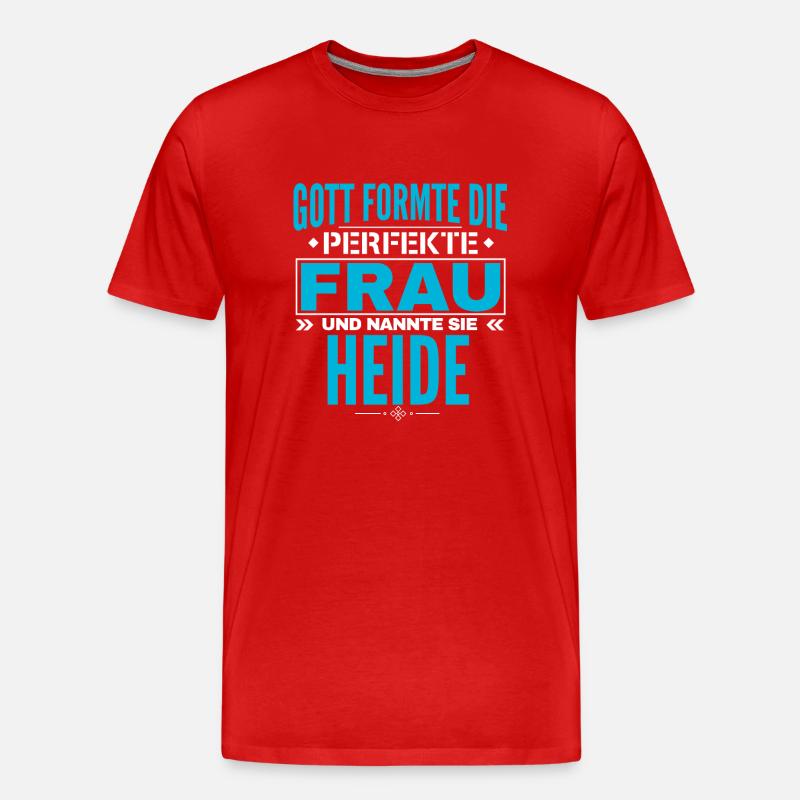 Heide Name Design - Männer Premium Bio T-Shirt - Rot