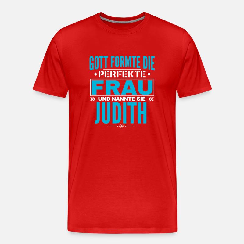 Judith Name Design - Männer Premium Bio T-Shirt - Rot