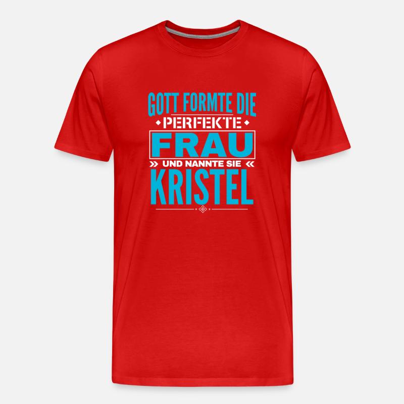 Kristel Name Design - Männer Premium Bio T-Shirt - Rot