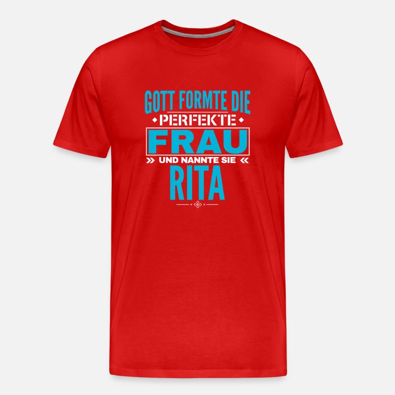 Rita Name Design - Männer Premium Bio T-Shirt - Rot