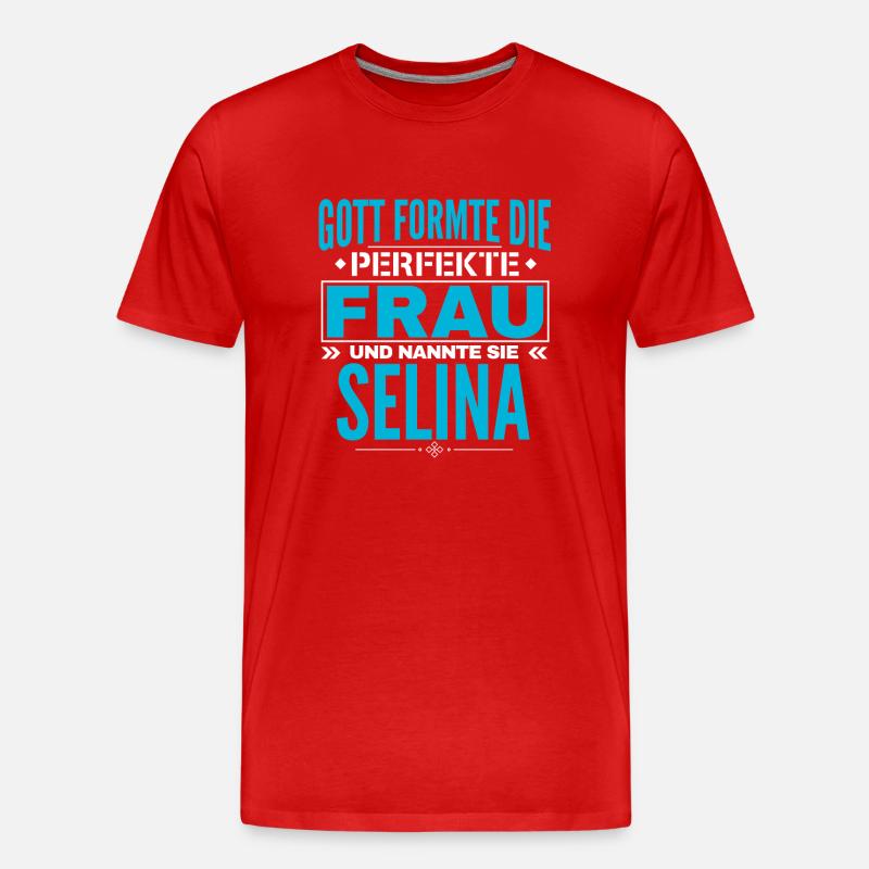 Selina Name Design - Männer Premium Bio T-Shirt - Rot