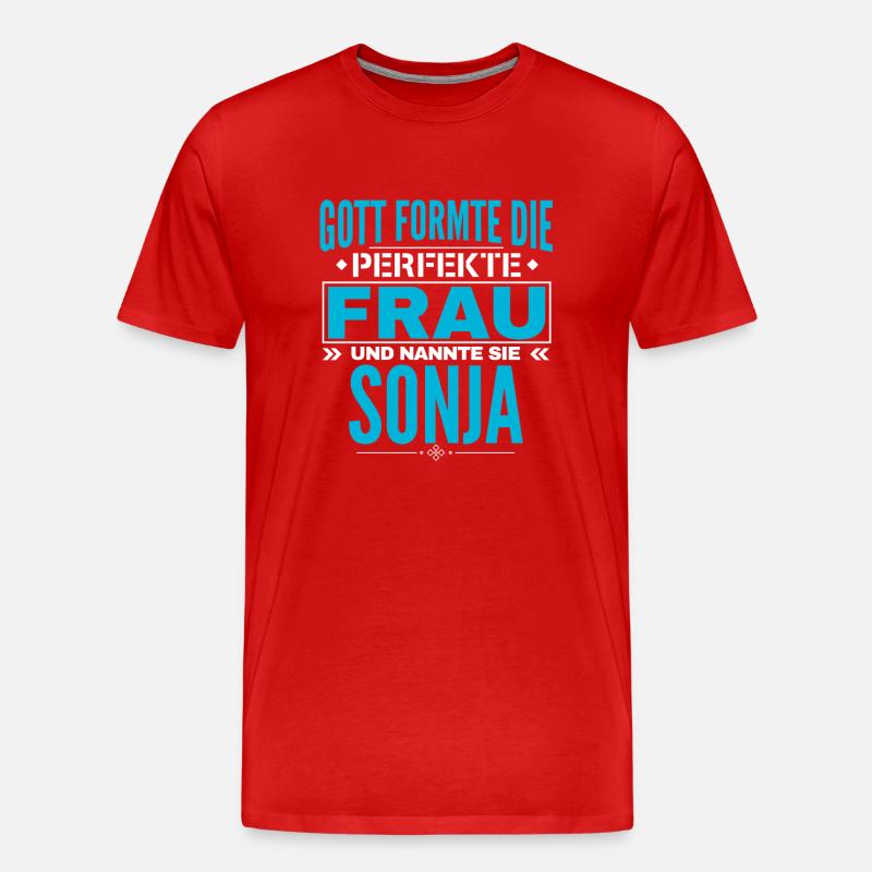 Sonja Name Design - Männer Premium Bio T-Shirt - Rot