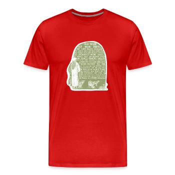 Der gute Hirte - Männer Premium Bio T-Shirt - Rot - Vorne - Damien (186cm)