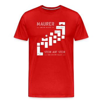Mur Construction Construction Maison Constructeur - T-shirt bio Premium Homme - rouge - Devant - Damien (186cm)