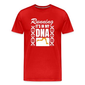 Marathon Running Jogging - Männer Premium Bio T-Shirt - Rot - Vorne - Damien (186cm)