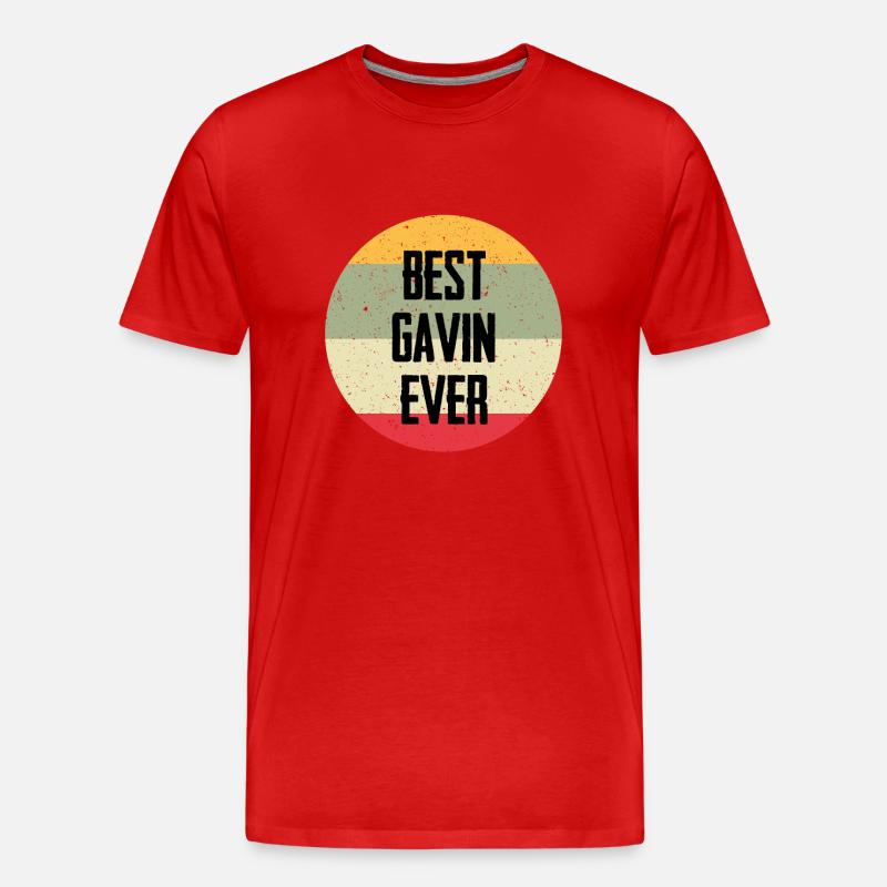 Best Gavin Ever - Männer Premium Bio T-Shirt - Rot