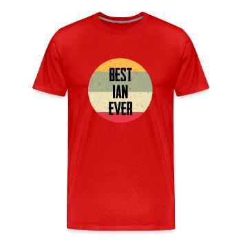 Best Ian Ever - Männer Premium Bio T-Shirt - Rot - Vorne - Damien (186cm)