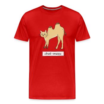 Katze meau - Männer Premium Bio T-Shirt - Rot - Vorne - Damien (186cm)
